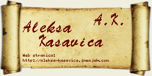 Aleksa Kasavica vizit kartica